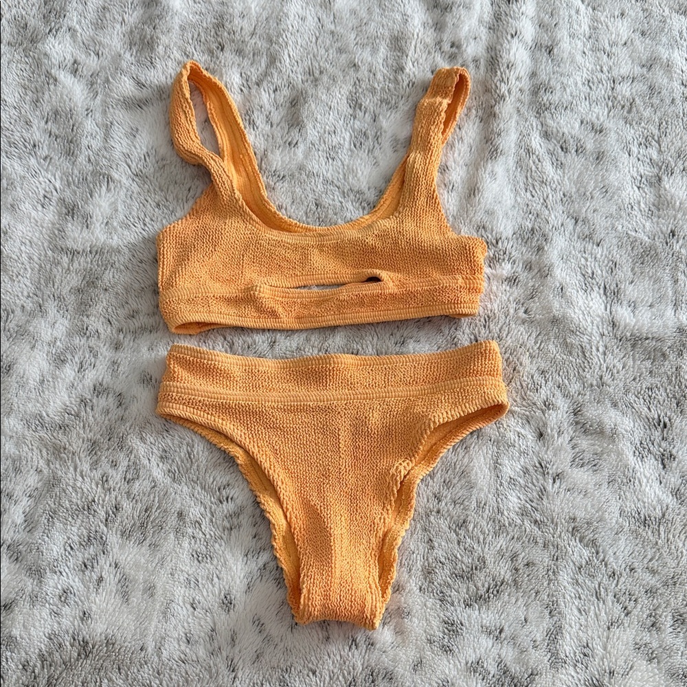 Bound by bond-eye Australia orange Knit Bikini Set